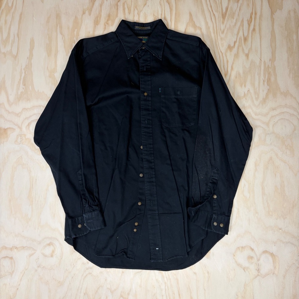 Alexander Julian Colours Mens Black Cotton Button Down Shirt Size M Long Sleeve